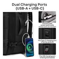 Sac à dos pour ordinateur portable extensible, étanche, avec serrure TSA, chargement USB, poche latérale pour bouteille, pour homme