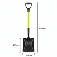 Outil de jardinage et d'agriculture professionnel robuste avec manche en fibre de verre vert lime et poignée carrée en plastique noir