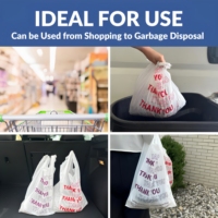 Sacs en PE transparents avec poignées, sacs à t-shirts réutilisables, sacs de courses pour supermarchés