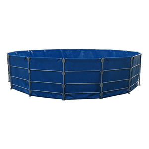 Vente Flash : Support <span class=keywords><strong>de</strong></span> <span class=keywords><strong>bassin</strong></span> à poissons en tube d'acier galvanisé rond, réservoir d'aquaculture en bâche PVC haute densité pour l'élevage <span class=keywords><strong>de</strong></span> poissons - Product Image 4