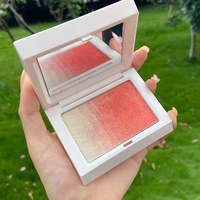Marca-texto em pó com novo design, maquiagem para blush, longa duração, à prova d' água, mistura de cores, bochecha e blush em pó