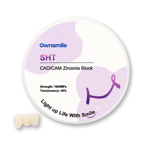 Bloc de zircone dentaire blanc Ownsmile High Translucent 46% SHT pour restaurations dentaires - Product Image 2