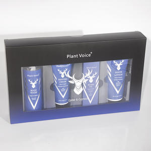 Kit de toilettage pour homme, parfum cèdre et cyprès, gel douche, crème à raser, huile à barbe, lotion à raser, beurre de karité, vitamine C, étiquette privée OEM - Product Image 2