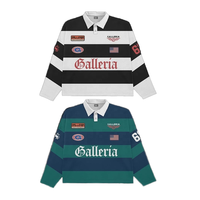 Jersey Rugby Vintage Pria Tonton Custom untuk Polo, Jersey Olahraga Lengan Panjang Bergaris Bernapas Berkualitas Tinggi, Kaos Rugby Polo