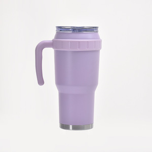 Grande tasse de voiture isotherme en acier inoxydable écologique de 40 oz avec poignée et couvercle anti-débordement pour la rentrée scolaire - Product Image 6