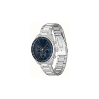 Montre chronographe de luxe pour homme, mouvement Seiko, 43 mm, acier inoxydable, argenté, bracelet 22 mm, verre quartz, analogique, marine