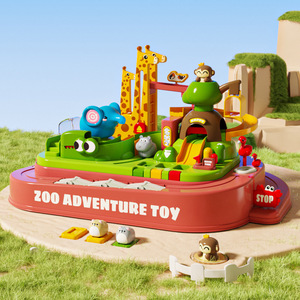 Sliding <b>Car</b> Tracks <b>Toy</b> for Kids Assembly Zoo Adventure Fun Slide Track Race <b>Car</b> Educational Slot Train <b>Toys</b> - Product Image 2