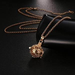 Kingcome Retro langkettige hohle Anhänger Harmony Bell Angel Ball Anhänger Halskette Wssential Oil Diffusor Halskette - Product Image 5