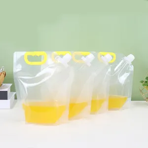 便携式折叠水袋2l/3l/5l户外透明啤酒饮料便携式喷口袋塑料袋