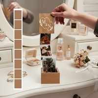 Boîte à photos en bois personnalisée à tiroir coulissant, étui à souvenirs fait main, album photo DIY, boîte cadeau pour la Saint-Valentin