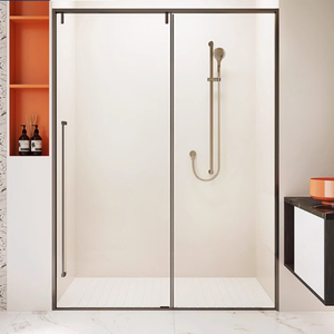 Cabine de douche moderne en verre trempé avec cadre en acier inoxydable Salle de douche modulaire carrée avec <span class=keywords><strong>porte</strong></span> coulissante <span class=keywords><strong>pour</strong></span> salle de sport ou villa - Product Image 1