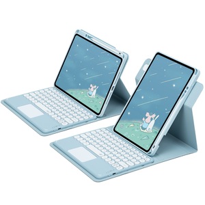 เคสหนังบางสำหรับแท็บเล็ตพร้อมคีย์บอร์ดแบบวงกลมสำหรับ <span class=keywords><strong>iPad</strong></span> 11th A16 / 10th 10.9 นิ้ว 360 องศา °   ที่วางดินสอแบบหมุนได้พร้อมฟังก์ชั่นปลุก-พักเครื่องอัตโนมัติ - Product Image 3