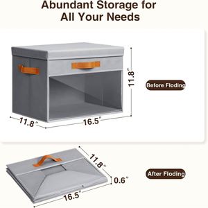 Lot de 4 bacs de rangement cubiques avec couvercles, fenêtre transparente et poignées – Organisateur de vêtements minimaliste pour armoire et rangement domestique - Product Image 2