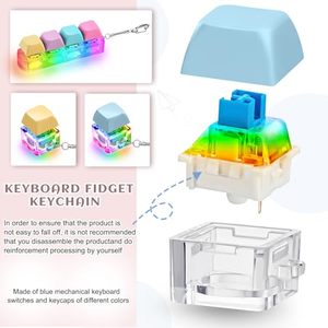 En gros, Jouets de décompression anti-stress : Porte-clés mécanique avec capuchon de touche LED et fonction clicker - Product Image 2