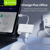 BAVIN Otg32 Otg39 5 in 1 5gbps Usb3.0 Tf Sd 3.5mm Tipe c Transport Usb c Male Otg Adapter Converter Usb c Otg