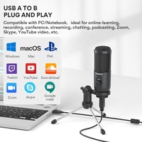 Microphone de conférence de bureau OEM Ensemble de micro USB Microphone d'enregistrement sonore pour podcast avec contrôle du volume Microphone de jeu