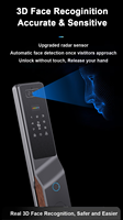 Serrure de porte intelligente TYSH avec reconnaissance faciale 3D, caméra et empreinte digitale, serrure intelligente Wifi Tuya, serrure de porte numérique intelligente