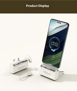 10000mAh Capsule Power Bank with Built-in <b>Cable</b>, Portable and Compact Mini Power Bank, Super Fast Charging - Product Image 5