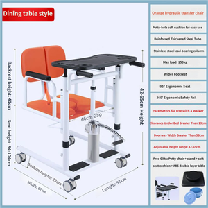 Chaise élévatrice hydraulique pour transfert de patients, pour personnes âgées, avec fonction toilettes, portable et réglable, capacité 120 kg, design contemporain - Product Image 2