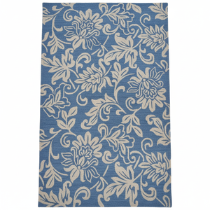 Luxe Moderne Bleu Beige Tufté À La Main Floral Abstrait À Motifs Boucle Pile Tapis Ensemble pour Salon Chambre Hôtel Décor - Product Image 1