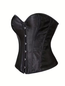 Corset <span class=keywords><strong>pour</strong></span> <span class=keywords><strong>femme</strong></span> en satin noir, à lacets, gainant, amincissant, contrôle ferme du ventre, antibactérien, écologique, type <span class=keywords><strong>bustier</strong></span> - Product Image 5
