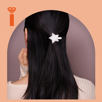 Barrette à cheveux en argent 925 avec moissanite pleine pavé, coupe brillante en forme d'étoile, accessoire de cheveux tendance et luxueux pour femmes et filles, mariage