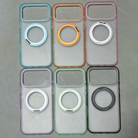 Funda de Teléfono con Acabado Acrílico Mate, con Soporte Magnético Integrado para iPhone 13 Pro Max, Rotación de 360 Grados, Antiarañazos y Resistente a Golpes