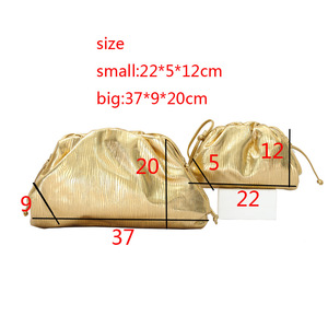 Sac à boulettes nuage doré scintillant convertible <span class=keywords><strong>pochette</strong></span> de soirée pour les mariages et les soirées cocktail, sac à main de luxe pour femmes OEM personnalisé - Product Image 4