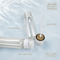 Bouteilles de pulvérisation aérosol avec valve de 90 ml/100 ml/150 ml/300 ml, en plastique, légères, portables, pour les soins de la peau en été, hydratantes