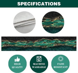 13X72 인치 긴 청록색 대리석 질감 테이블 러너 삼베 소박한 대리석 테이블 러너 식당 테이블 장식용 - Product Image 5