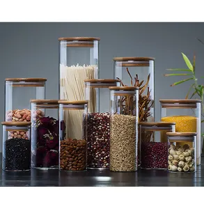 Pasta Cookies Nuts Coffee Beans Cereal Use Glass Food Storage Jars Food Containers Glass Canisters For Kitchen