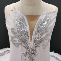Costume de ballerine Akzia professionnel pour filles, tutu blanc à paillettes, robe de danse solo brodée en non-tissé, Lac des cygnes, performance scénique