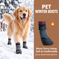 Bottes pour chien personnalisées, chaussures pour animaux de compagnie en tricot chaud, semelle antidérapante en latex, protections pour pattes d'hiver pour chiens de petite, moyenne et grande taille, vente en gros