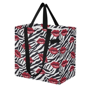 Sac fourre-tout personnalisé en coton avec impression KISS, réutilisable, avec logo, sac à main, sac à bandoulière en coton - Product Image 2