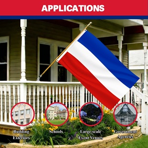 Bandera de <span class=keywords><strong>Schleswig</strong></span> Holstein Personalizada OEM, 90x150cm, 3x5 pies, Bandera Regional Alemana de Poliéster para Exteriores, Azul, Blanco y Rojo, para Decoración - Product Image 4