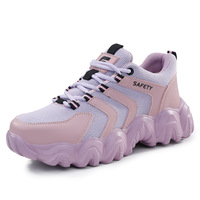 Chaussures de sécurité à bout en acier respirantes d'été légères pour femmes chaussures de travail anti-écrasement anti-perçage confortables pour l'industrie