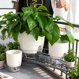 Легкий возврат прозрачный автоматический самополивающий цветочный горшок для подвесных корзин - Product Image 3