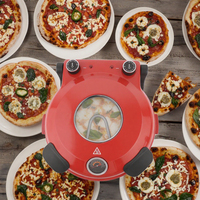 Mini four à pizza électrique rond à haute température à 400 degrés avec plaque de cuisson en pierre détachable