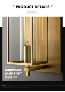 Aplique de Pared para Exterior Devaux Grand Square Lámpara Moderna de Cobre Antiguo Impermeable con Vidrio Luces de Pared Modernas para Exterior IP65 - Product Image 6