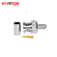 Conector Tipo BNC de 75 Ohmios, Macho, de Cobre, para Cable Coaxial RG59 (RF), Precio de Fábrica, Conector, Convertidor, RoHS
