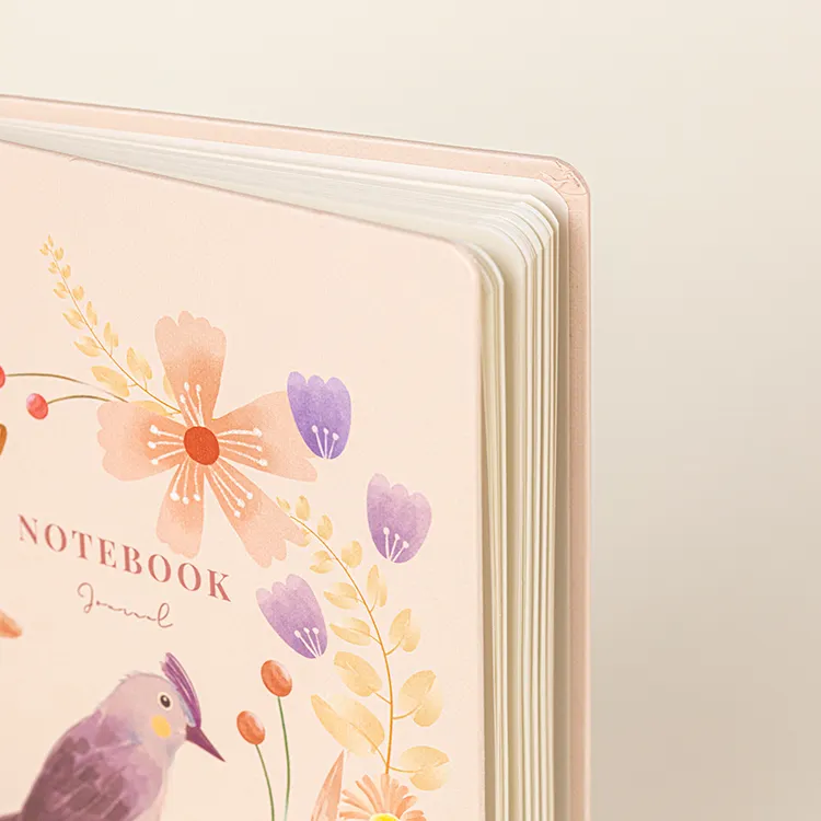 Wholesale A5 High Quality Grain Paper Linen Gold Foil Logo Nature Diary Printed Journal Hard Cover Planner Custom Note Book