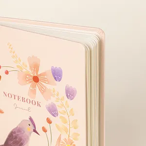 Wholesale A5 High Quality Grain Paper Linen Gold Foil Logo Nature Diary Printed Journal Hard Cover Planner Custom Note Book