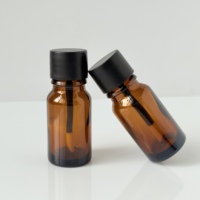 Flacon vide de 10 ml (1/3 oz) en ambre pour huile cosmétique avec bouchon applicateur à brosse pour tube de brillant à lèvres