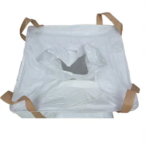 cross corner lifting loops flat bottom woven polypropylene pp jumbo bag for sand cement sugar grain