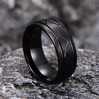 Bague en carbure de tungstène faite à la main, bijoux en tungstène noir, alliances pour femmes et hommes, bagues de mode
