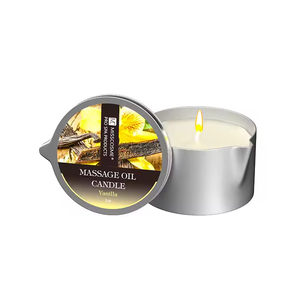 Bougie en cire de soja biologique à l'iris et au bois de santal, en boîte métallique, pour aromathérapie, huile de massage, huile essentielle sexuelle - Product Image 3