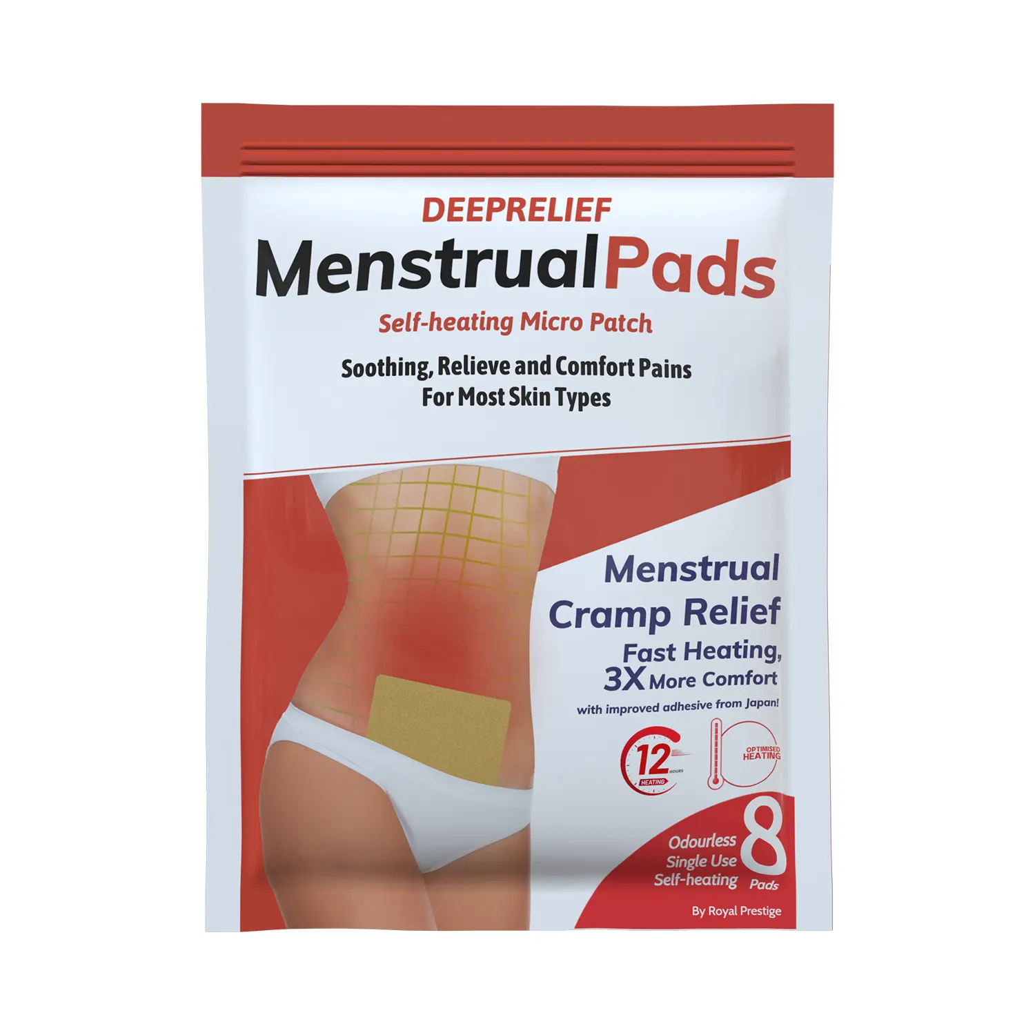 100% All Natural Self-heating Herbal MenstruHeat Non-Medicated Heat Relief For Women Menstruation Pain Relief 2CT