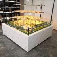 Modèle de centre commercial miniature 3D personnalisé, avec ascenseur électrique 3D, éclairage LED, échelle 1:80, design de modèle 3D pour l'intérieur commercial