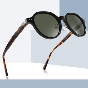 Lunettes de soleil rondes TR90 noires polarisées UV400 unisexe pour la mode, les voyages et la conduite, protection solaire transfrontalière - Product Image 4