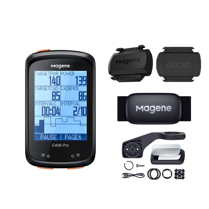 Magene C406 Pro Speedometer sepeda GPS, Set komputer sepeda nirkabel BLE ANT + Speedometer Odometer Sensor kecepatan irama C606